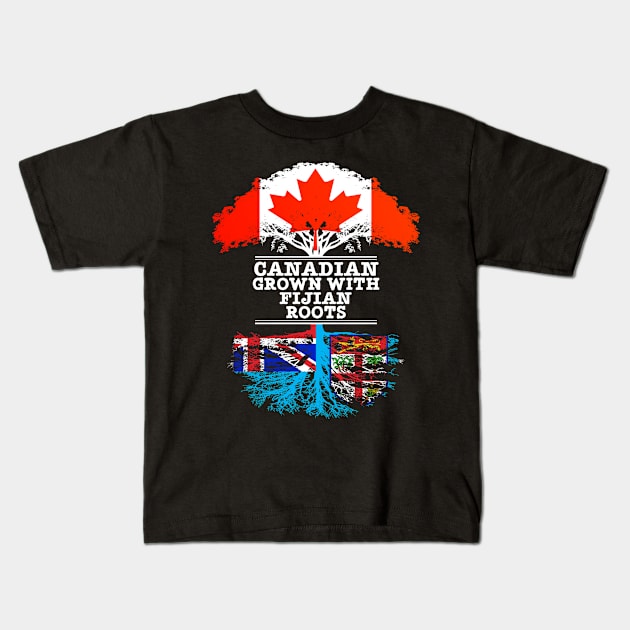 Canadian Grown With Fijian Roots - Gift for Fijian With Roots From Fiji Kids T-Shirt by Country Flags